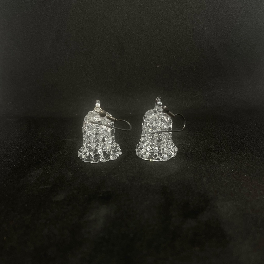 Elegant Glass Christmas Bell Earrings